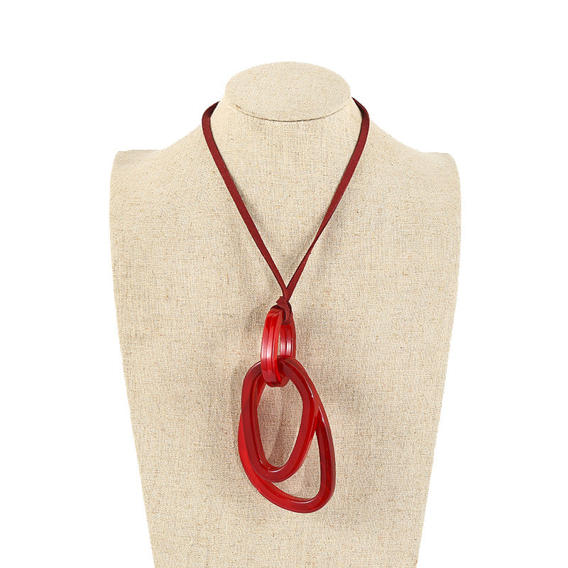 Wholesale Acrylic Resin Geometric Pendant Necklace